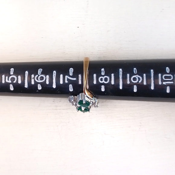 DAC Emerald and CZ Gold Ring - Picture 10 of 12
